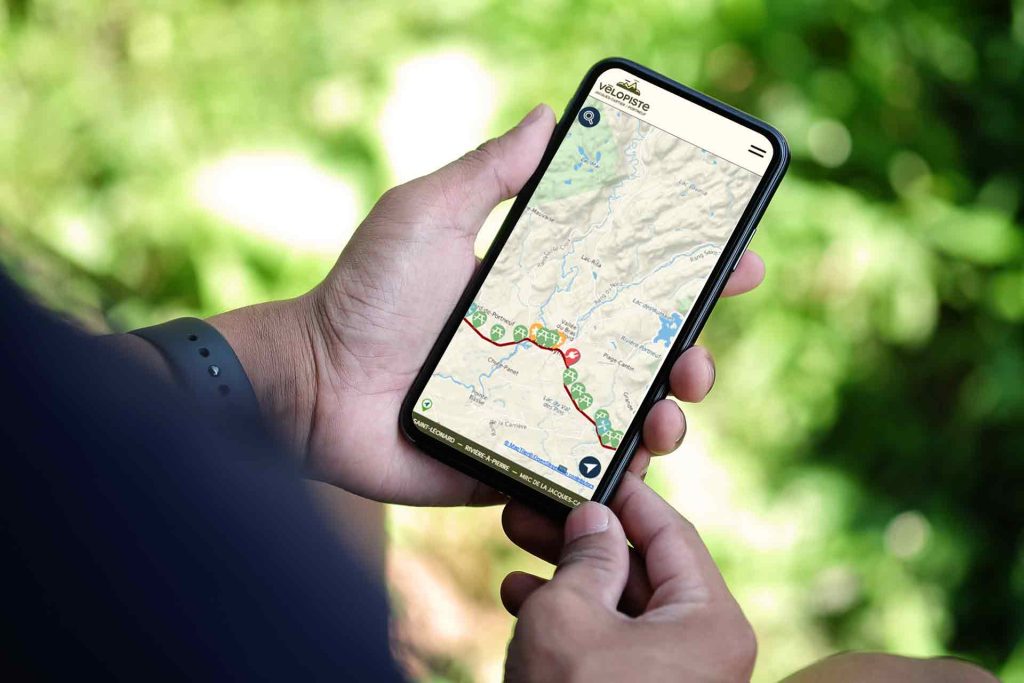 Carte interactive de la Vélopiste Jacques-Cartier/Portneuf
